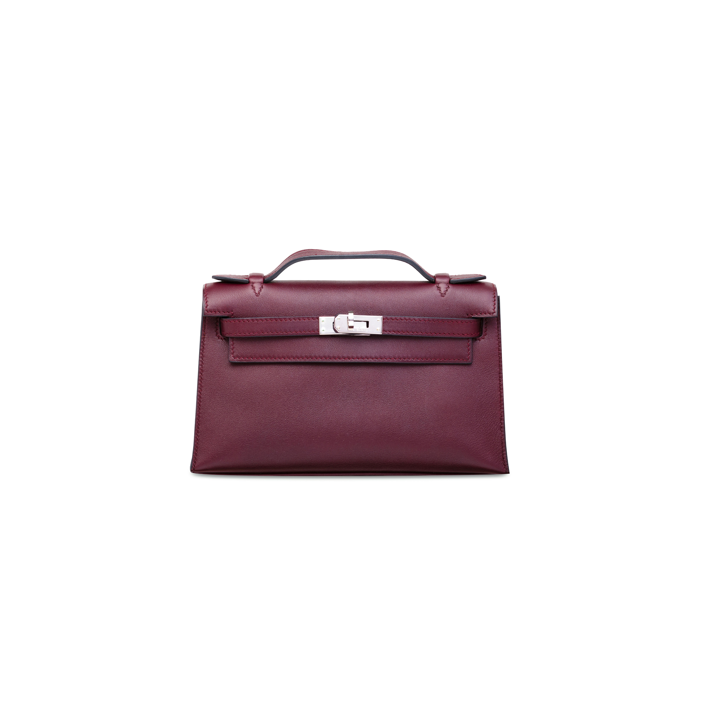 HERMÈS MASTER SWIFT LEATHER KELLY POCHETTE WITH PALLADIUM HARDWARE (22*14*7cm) 